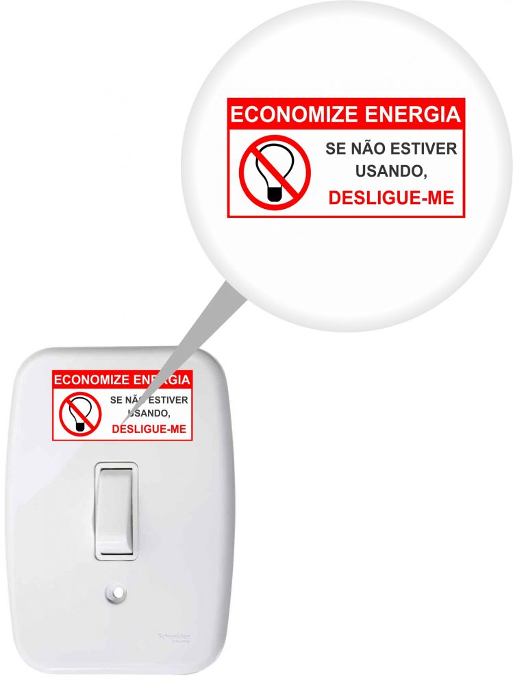 ADESIVO ECONOMIZE ENERGIA DE 3 X 6 CM - EMBALAGEM COM 5 UNDS Imagem 1